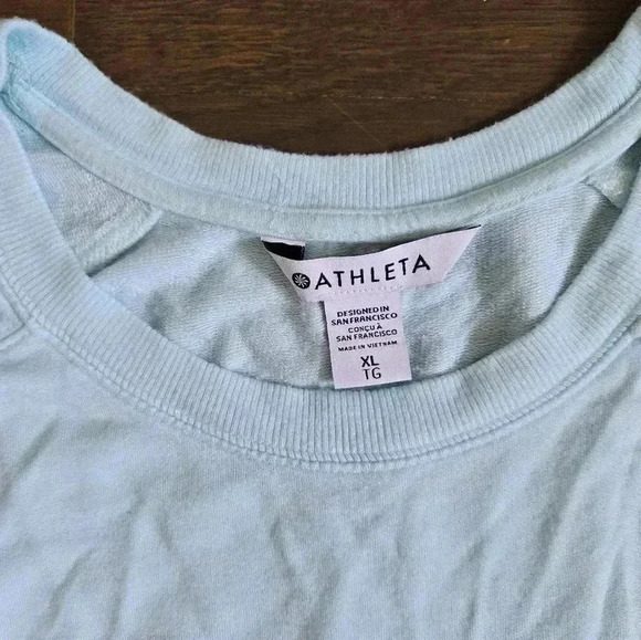 Athleta recharge recovery sweatshirt in aqua sz XL - Picture 2 of 7